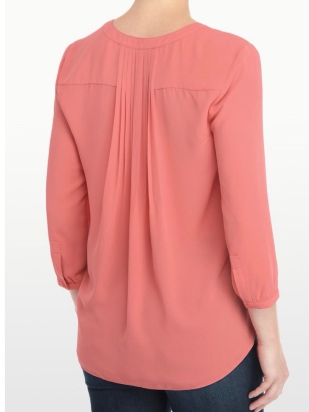 NYDJ Coral Split V-Neck 3/4 Sleeve Tunic - Picture 2 of 4